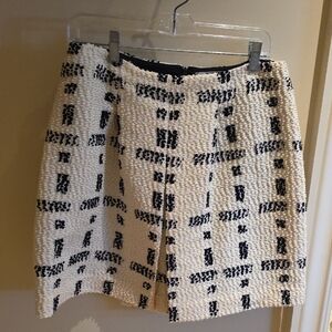 Fendi Cream and Black Patterned Mini Skirt